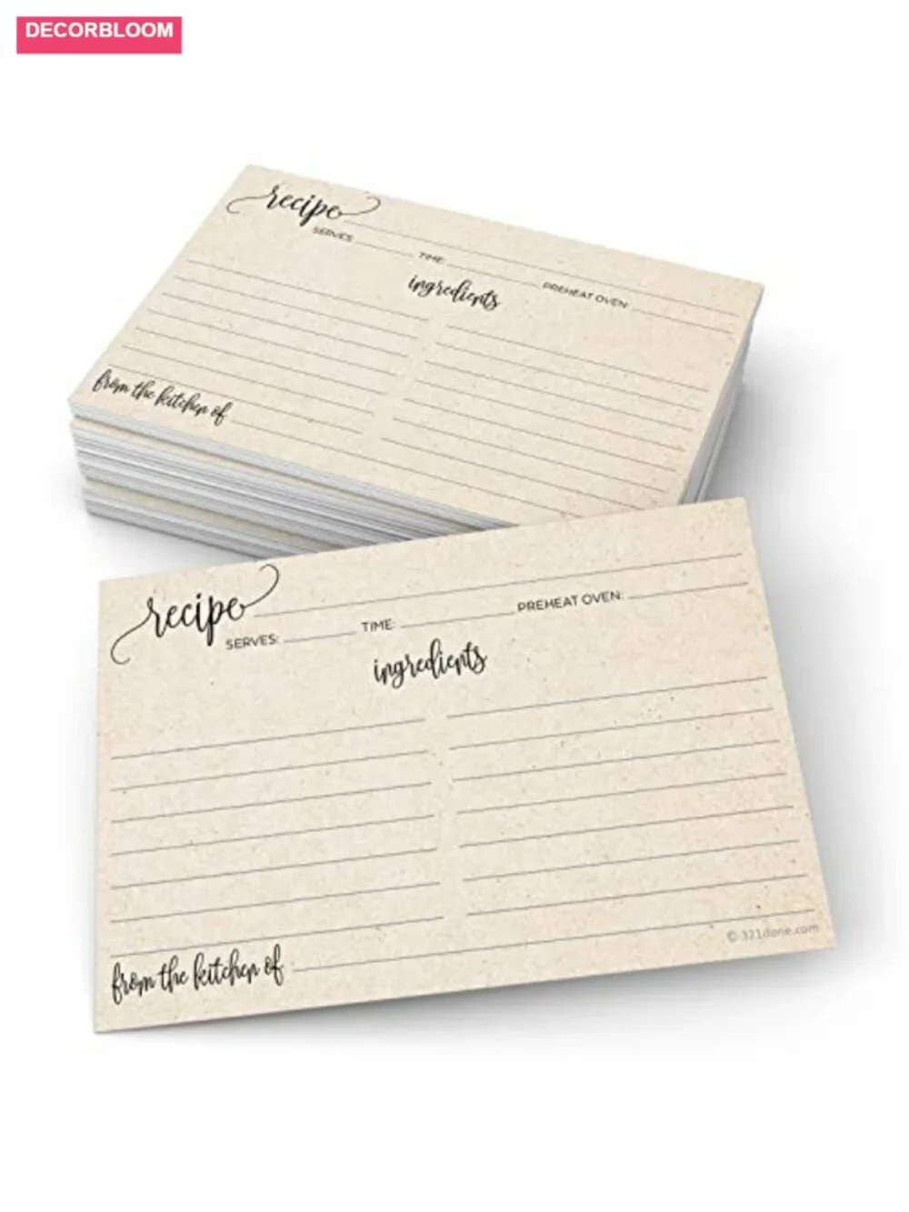 50 Blank Recipe Cards 4x6 Double-Sided Thick Card Stock Cookbook Gifts